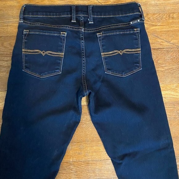 Lucky Brand Charlie Baby Boot Dark Wash Frayed Cuff Women Jeans Size 6/28 Long - Picture 11 of 12